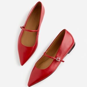 Madewell elsie Mary Jane flat size 6.5 in bright ember / red